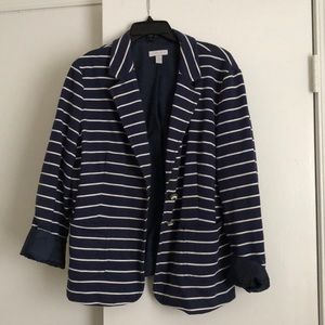 Striped navy blazer
